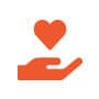heart and hand icon